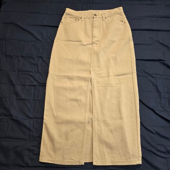 NWOT Wish List Long Denim Jean Y2K Maxi Skirt Beige Size S - Picture 1 of 9